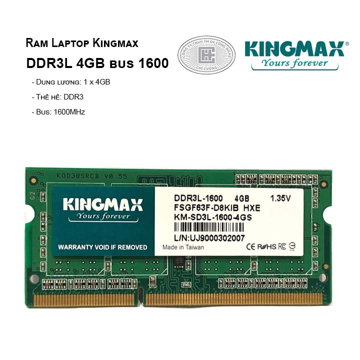 Ram Laptop Kingmax DDR3L 4GB bus 1600