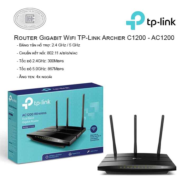 Router Gigabit băng tầng kép Wi-Fi AC1200- Archer C1200