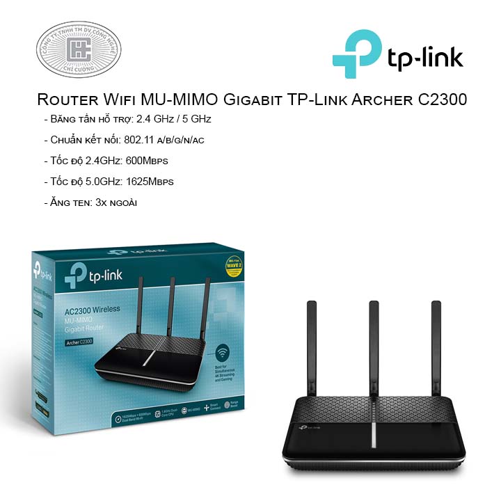 Router Wi-Fi MU-MIMO Gigabit  Băng tần kép AC2300 Archer C2300