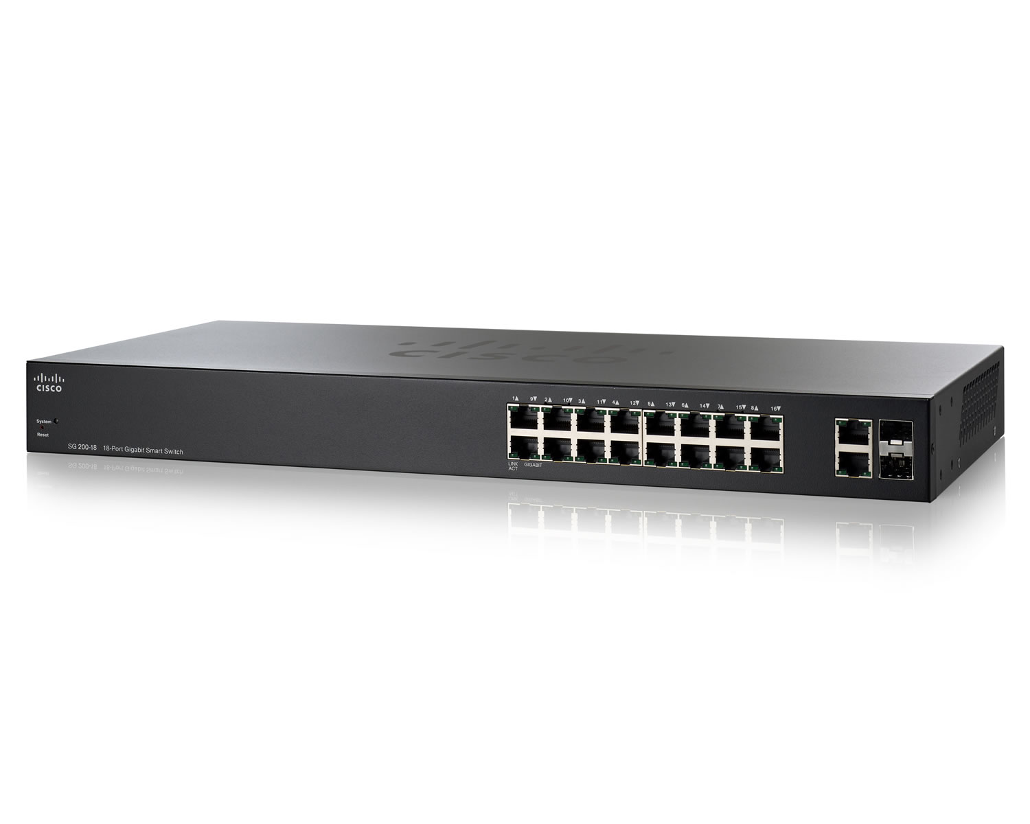 CISCO SLM2016T (SG200-18) Gigabit MANAGED SWITCH L2/L3 - 16 PORT