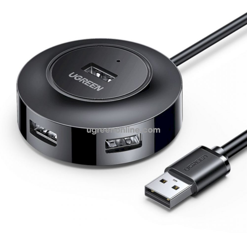 Hub USB 2.0 Ugreen 4 Cổng 50cm (Đen) 30254