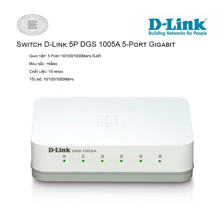 Switch D-Link 5P DGS 1005A 5-Port Gigabit  (Vỏ nhựa)