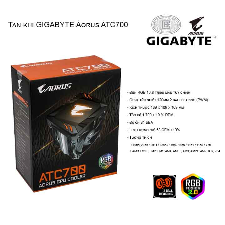 Tản nhiệt khí GIGABYTE Aorus ATC700