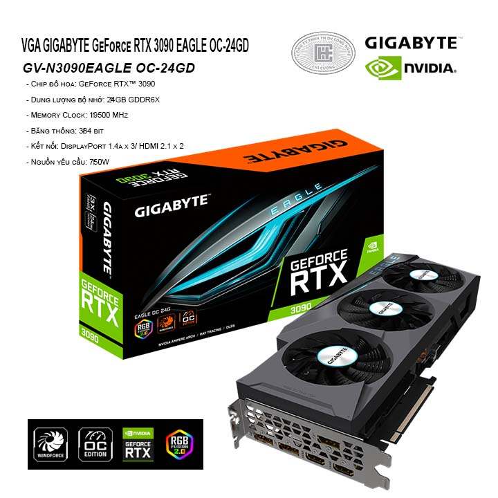 VGA GIGABYTE GeForce RTX 3090 EAGLE OC 24G (GV-N3090EAGLE OC-24GD)