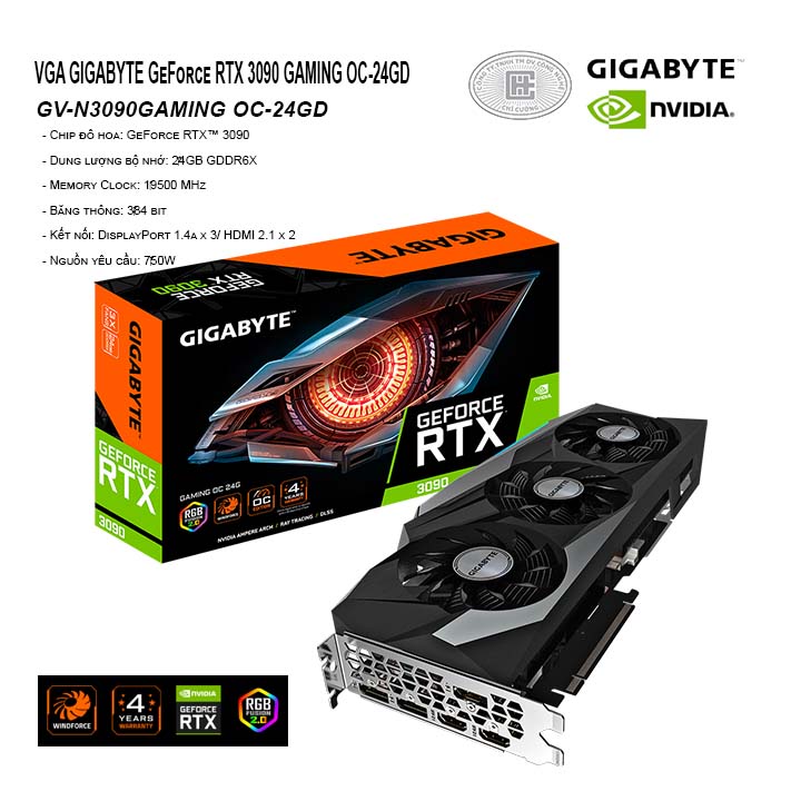 VGA GIGABYTE GeForce RTX 3090 GAMING OC 24G (GV-N3090GAMING OC-24GD)