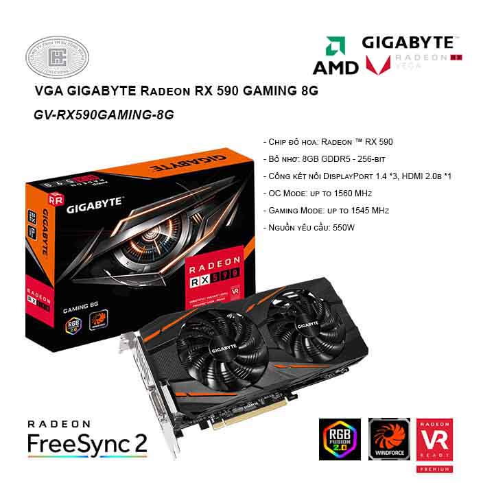 VGA GIGABYTE Radeon RX 590 GAMING 8G (GV-RX590GAMING-8GD)