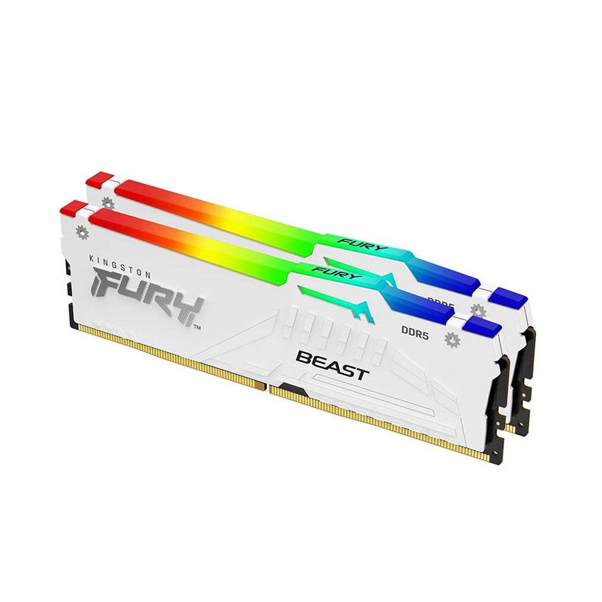 Ram Kingston 32GB 5600MT/s DDR5 CL40 DIMM (Kit of 2) FURY Beast White RGB XMP