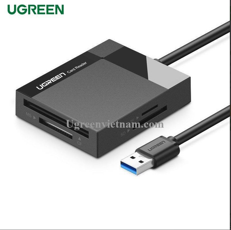 Đầu đọc thẻ USB 3.0 hỗ trợ SD/TF/MS/CF Ugreen 30231 chính hãng