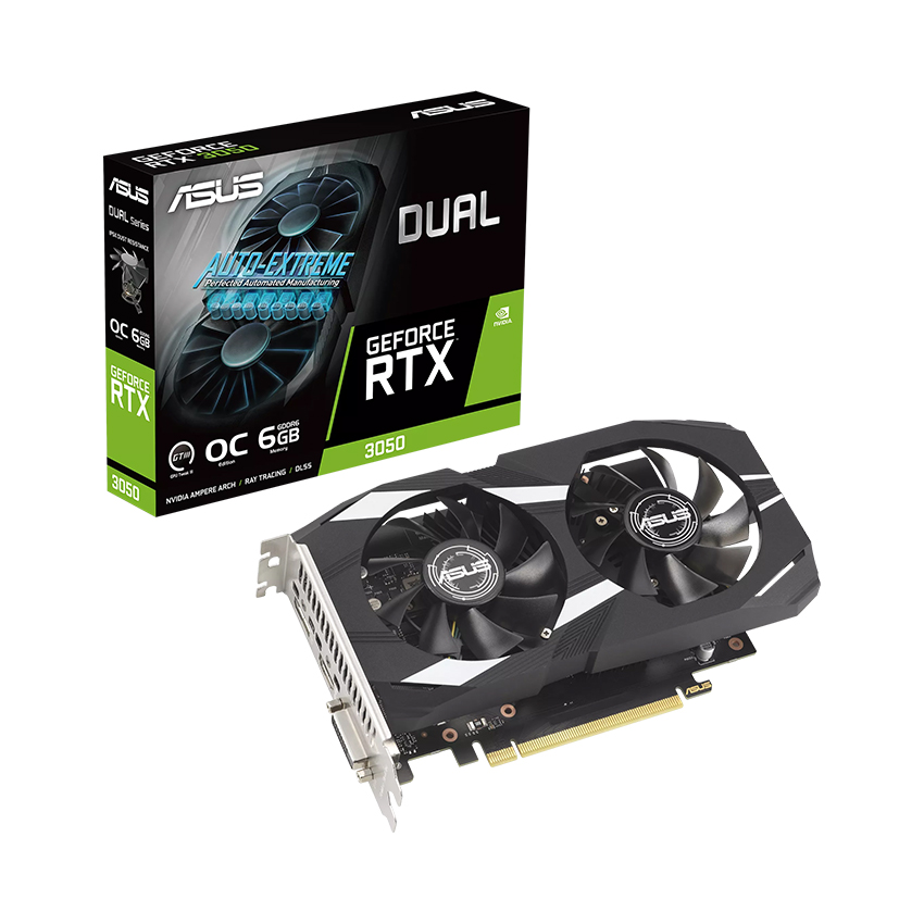 Card màn hình ASUS Dual GeForce RTX 3050 OC Edition 6GB GDDR6 (DUAL-RTX3050-O6G)