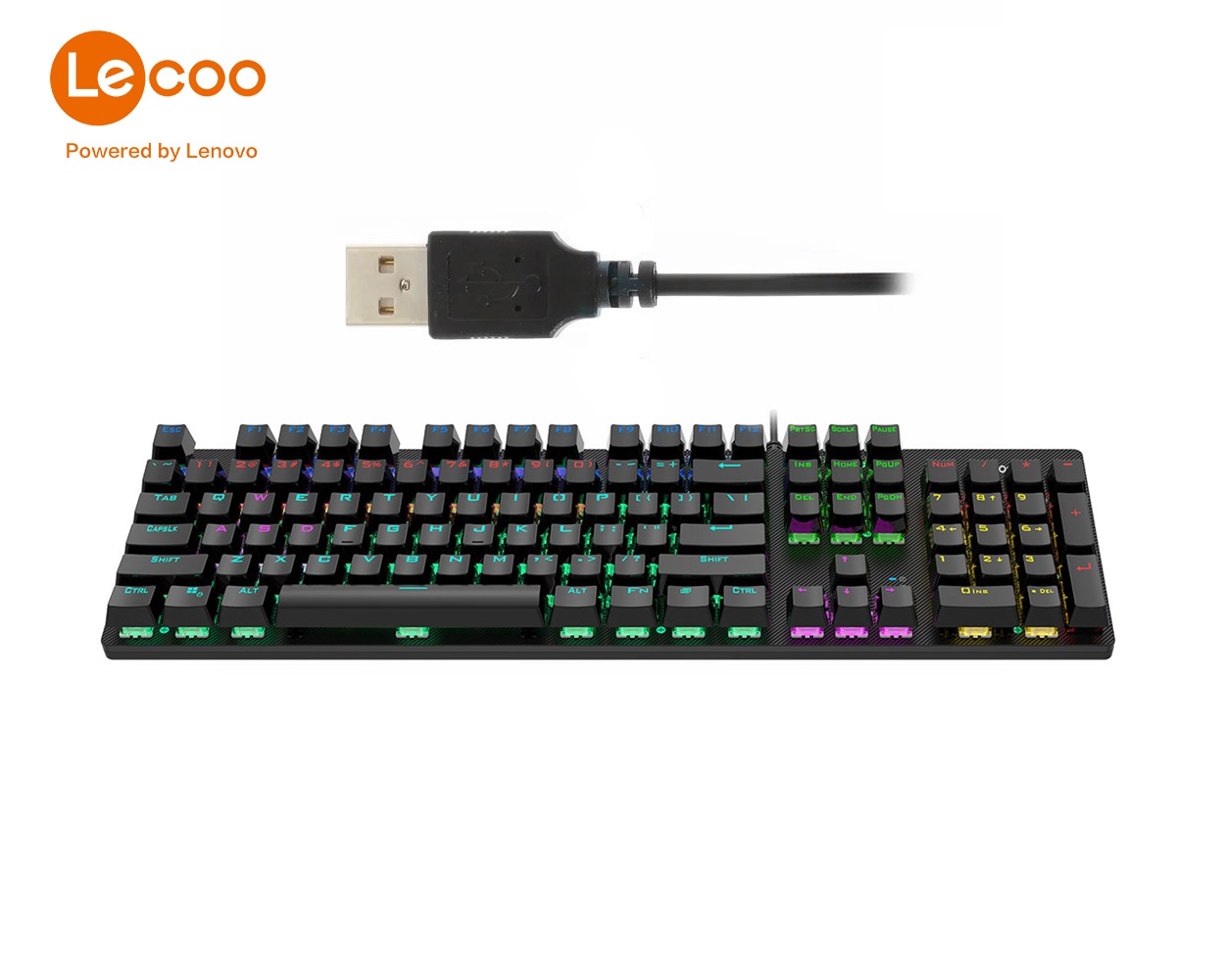 Bàn phím cơ gaming có đèn LED Lecoo KG1101