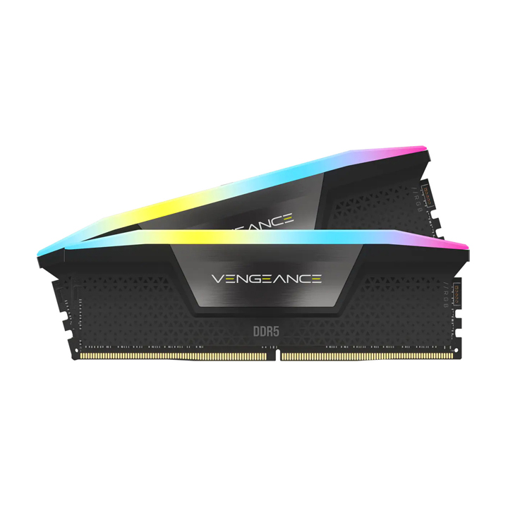 CORSAIR Vengeance RGB 32GB Memory Kit – Black, 32GB (2x16GB) DDR5, 5200MHz, CL40 (CMH32GX5M2B5200C40)