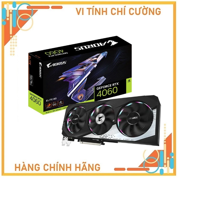 Card màn hình GIGABYTE AORUS GeForce RTX 4060 ELITE 8G 8GB GDDR6 (N4060AORUS-E-8GD)