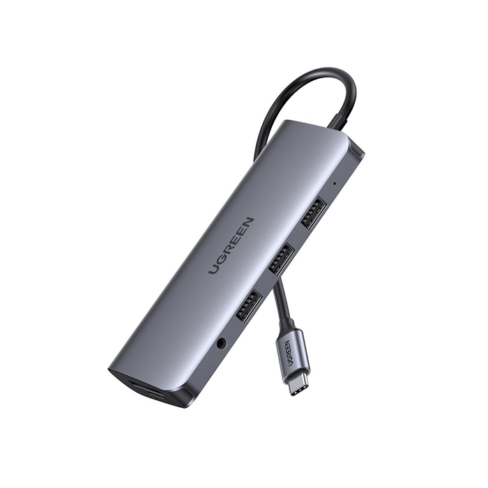 Bộ chuyển đổi USB C to HDMI + VGA + LAN 1Gbps + Hub USB3.0 + SD/TF + Audio Ugreen 80133 cao cấp