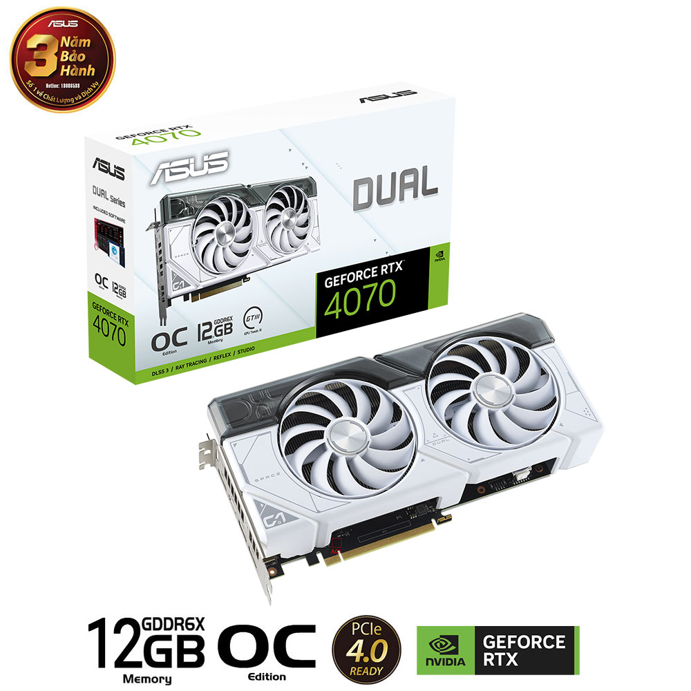 Vga Asus DUAL-RTX4070-O12G-WHITE