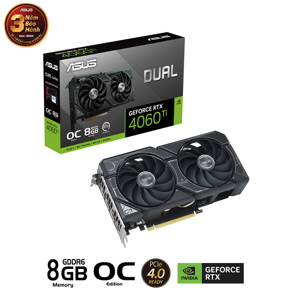 Vga Asus DUAL-RTX4060TI-O8G