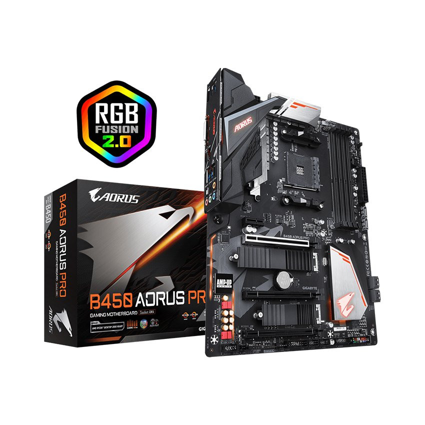 Mainboard GIGABYTE B450 AORUS PRO (AMD B450, Socket AM4, ATX, 4 khe RAM DDR4)