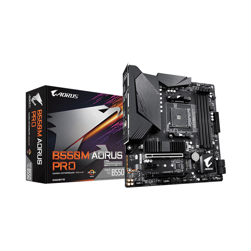 Mainboard Gigabyte B550M AORUS PRO (AMD B550, Socket AM4, m-ATX, 4 khe RAM DDR4)