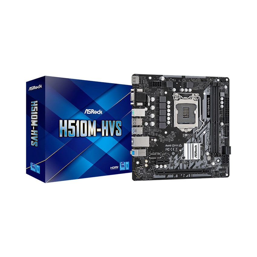 Mainboard ASROCK H510M-HVS (Intel H510, Socket 1200, m-ATX, 2 khe Ram DDR4)