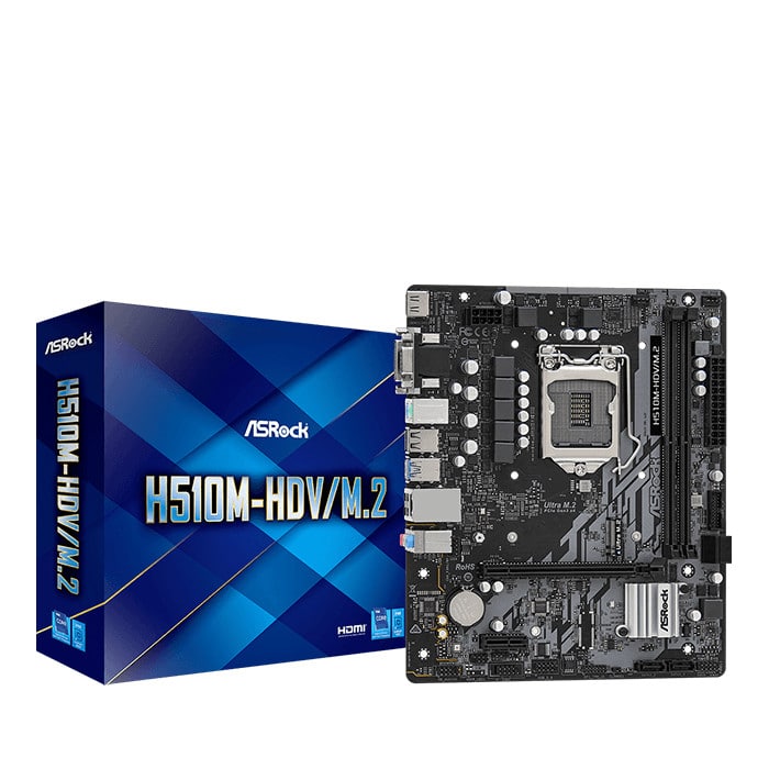 Mainboard ASROCK H510M-HDV/M.2 (Intel H510, Socket 1200, m-ATX, 2 khe Ram DDR4)