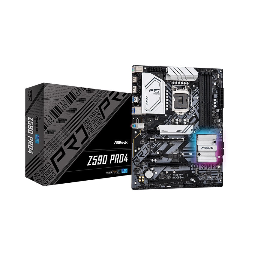 Mainboard ASROCK Z590 PRO4 (Intel Z590, Socket 1200, ATX, 4 khe Ram DDR4)