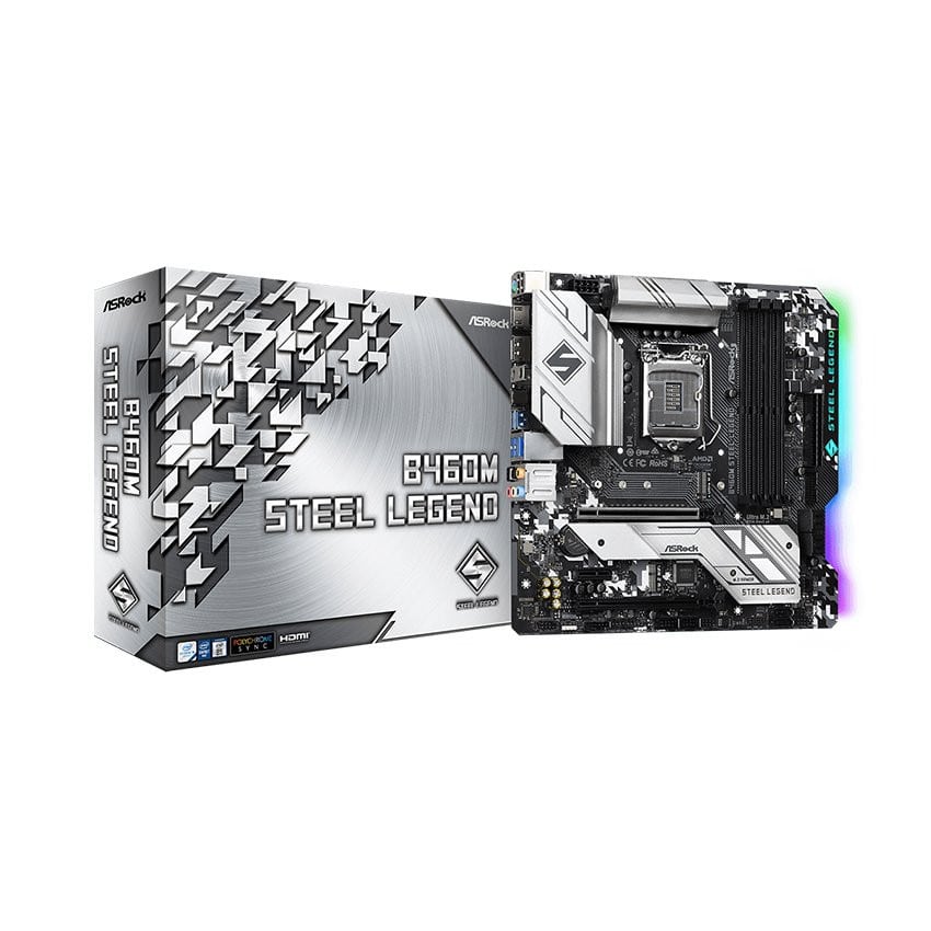 Mainboard ASROCK B460M STEEL LEGEND (Intel B460, Socket 1200, m-ATX, 4 khe Ram DDR4)