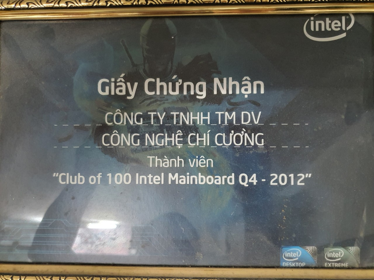 CHỨNG NHẬN INTEL