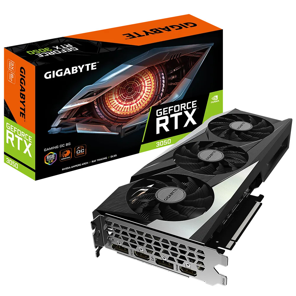 VGA GIGABYTE GeForce RTX™ 3050 GAMING OC 8G N3050GAMING OC-8GD