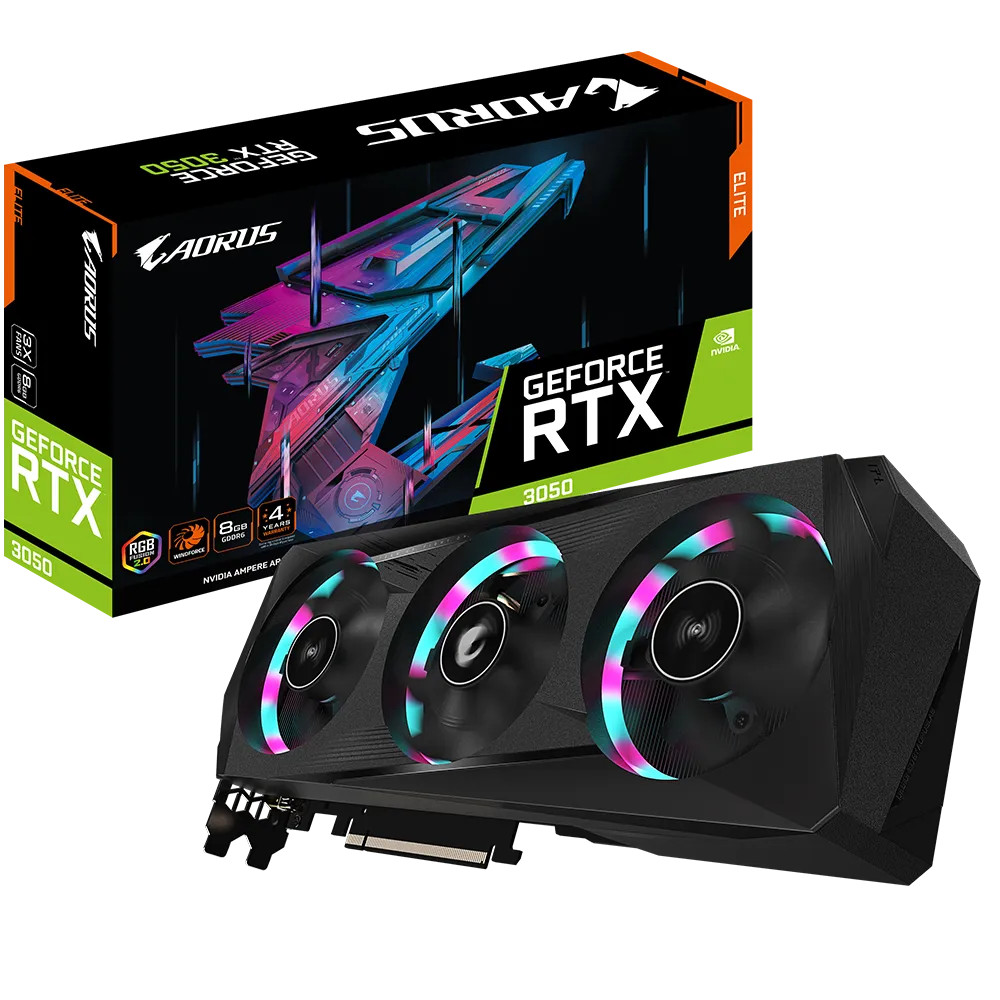 VGA GIGABYTE GeForce RTX™ 3050 AORUS ELITE 8G N3050AORUS E-8GD