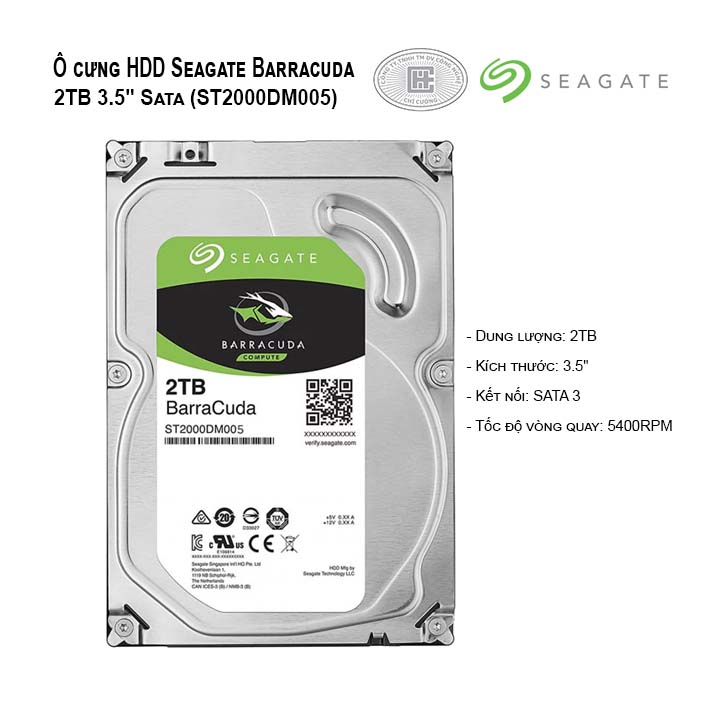 Ổ cứng HDD Seagate BARRACUDA 2TB 3.5