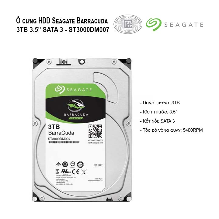 Ổ cứng HDD Seagate Barracuda 3TB 3.5