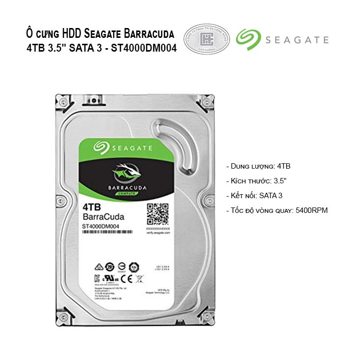 Ổ cứng HDD Seagate Barracuda 4TB 3.5