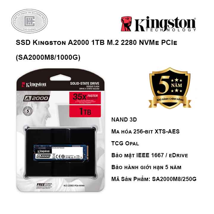 SSD Kingston A2000 1TB M.2 2280 NVMe PCIe (SA2000M8/1000G)