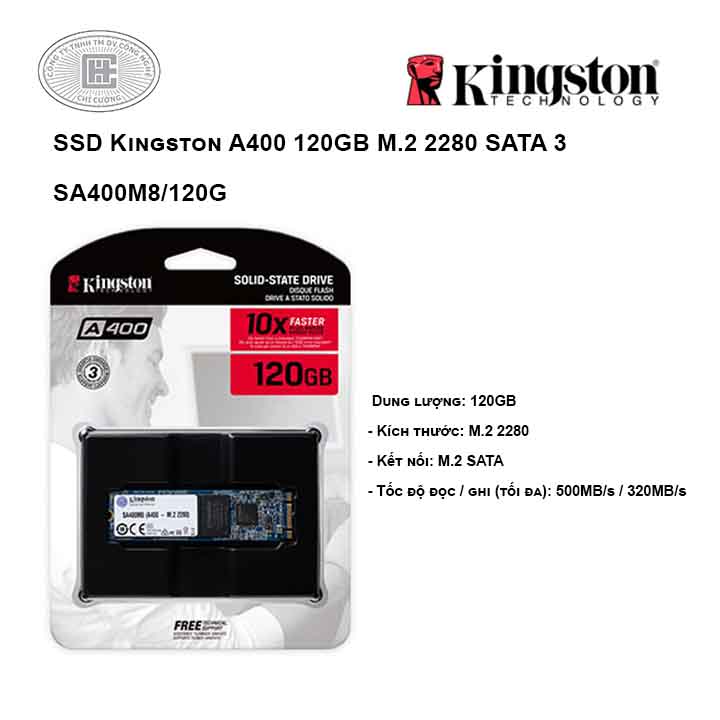 SSD Kingston A400 120GB M.2 2280 SATA 3 - SA400M8/120G