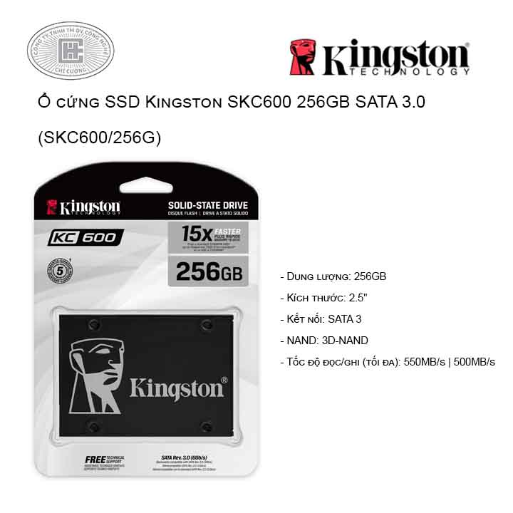 SSD Kingston SKC600 256GB SATA 3.0 - SKC600/256G
