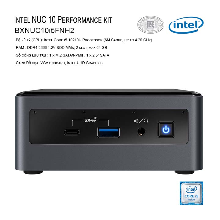 Máy tính Intel NUC 10 Performance kit NUC10i5FNH (i510210U