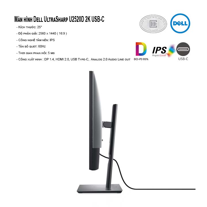 Màn hình Dell UltraSharp U2520D 25 inch QHD - usb type C | Công ty uy tín  tại  HCM