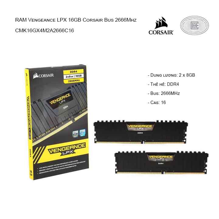 RAM desktop CORSAIR Vengeance LPX CMK16GX4M2A2666C16 16gb (2x8GB) DDR4 ...