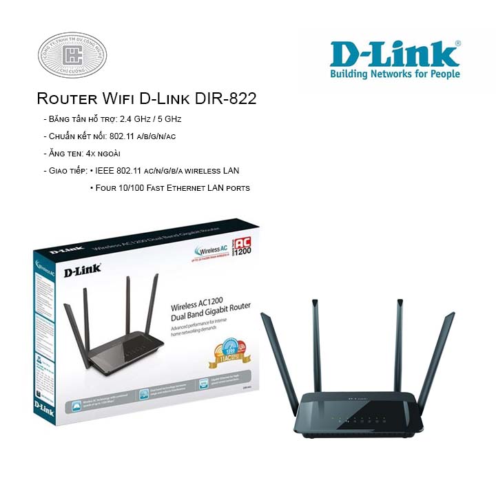 Router Wifi D-Link DIR-822 | Công ty uy tín tại T.p HCM