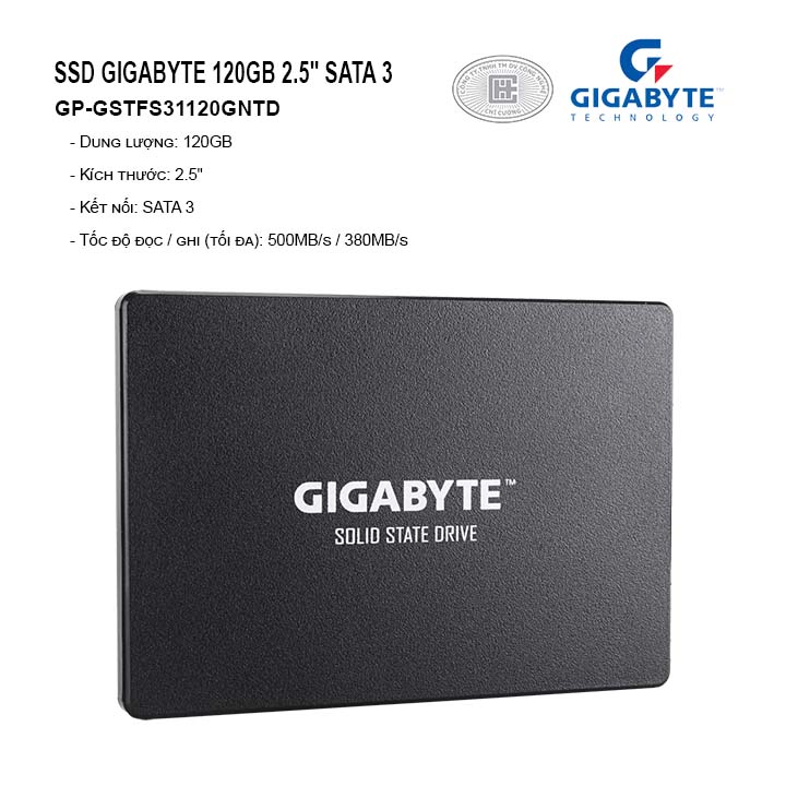 Ổ cứng SSD GIGABYTE 120GB 2.5" SATA 3 - GP-GSTFS31120GNTD | Công ty uy ...