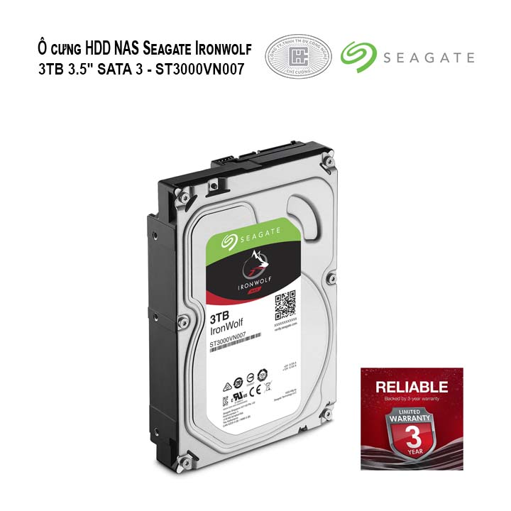 Ổ cứng HDD NAS Seagate Ironwolf 3TB 3.5" SATA 3 - ST3000VN007 | Công ty ...