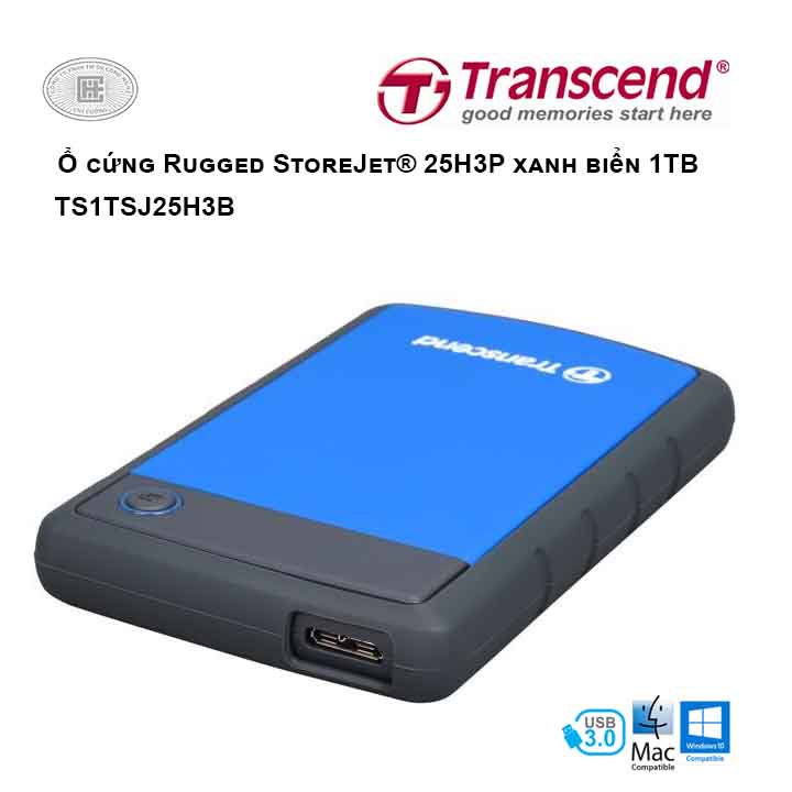 Ổ cứng Transcend Rugged StoreJet® 25H3B 1TB Xanh biển TS1TSJ25H3B ...