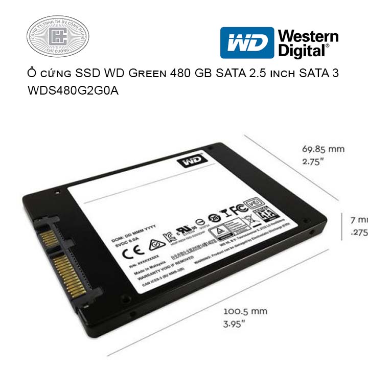 SSD WD Green 480GB 2.5" SATA 3 - WDS480G2G0A | Công ty uy tín tại T.p HCM